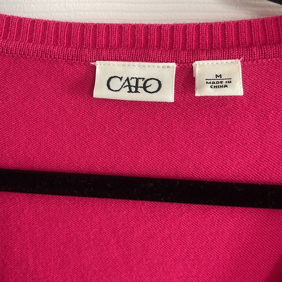 Cato hot pink puffed sleeve fitted pink blouse - Picture 2 of 5